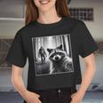 Scared Raccoon & Bigfoot Selfie | Women's Crop Top | Fun & Quirky