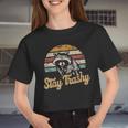 Stay Trashy Opossum Raccoon Meme Women's Crop Top - Quirky Style