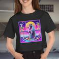 Vaporwave Raccoon Retrowave Synthwave Raccoon Meme Women Crop Top