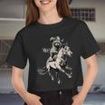 Vintage Cowboy Raccoon Crop Top - 90s Western Retro Style for Women