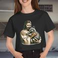 Vintage Jesus & Raccoon Hug Women's Crop Top - Rustic Charm