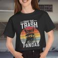 Vintage Retro Save The Trash Pandas Raccoon Women Crop Top