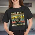 Women's Retro Angry Raccoon Crop Top - Funny Animal Attitude