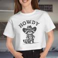 Howdy Cowboy Raccoon Crop Top - Unisex Fun Animal Tee