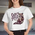 Raccoon Loves Coffee Women’s Crop Top – Cute Vintage Style