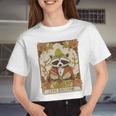 Raccoon Moon Crop Top - Cute Animal Design for Women