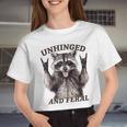 Raccoon Retro Crop Top - Fun & Feral Summer Style for Women