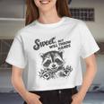 Raccoon Sarcastic Women's Crop Top - Humorous Style for Strong Women
