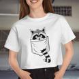 Raccoon Trash Panda Women's Crop Top - Cartoon Blue Casual