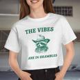 The Vibes Are In Shambles Sarcastic Raccoon Cowboy Women Crop Top
