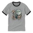 Raccoon Moonlit Howl | Unique Unisex Cotton Ringer Tee