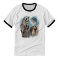3 Raccoon Moon | Unisex Cotton Ringer T-Shirt for All Ages