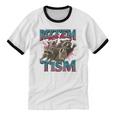 Autism Awareness Raccoon Unisex Cotton Ringer T-Shirt - Fun & Relatable