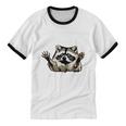 Funny Raccoon Unisex Ringer T-Shirt | Eco Humor Gift