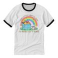 Groovy Dumpster Fire Raccoon - Unisex Cotton Ringer T-Shirt