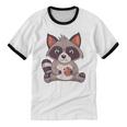 Raccoon Cookie Lover - Adult Unisex Cotton Ringer T-Shirt
