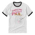 Raccoon Fun Strawberry Jam Unisex Cotton Ringer T-Shirt