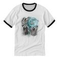 Raccoon Moon Howling Unisex Ringer T-Shirt | Quirky Cotton Tee