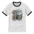 Raccoon Moonlit Howl | Unique Unisex Cotton Ringer Tee
