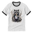 Raccoon Noodle Cup Unisex Cotton Ringer T-Shirt - Fun & Unique