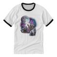 Raccoons Howling At The Moon Shirt Raccoon Unisex Cotton Ringer T-Shirt