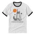 Retro 90s Sunset Raccoon T-Shirt | Unisex Cotton Ringer | Fun Gift