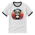 Retro Panda BBQ Pool Party Cotton Ringer Unisex T-Shirt