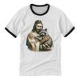 Retro Raccoon Unisex Cotton Ringer T-Shirt - Fun Animal Lover Tee