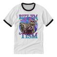 Rizz Em With The Tism Retro Raccoon Meme Unisex Cotton Ringer T-Shirt