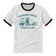 Support Local Wildlife Raccoon Opossum Skunk Unisex Cotton Ringer Tee
