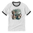 Three Possum Moon Meme Unisex Ringer T-Shirt | Quirky Cotton Tee
