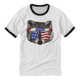 USA Patriotic Trash Panda Raccoon T-Shirt | Unisex July 4th Cotton Ringer