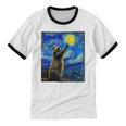 Van Gogh Raccoon Lover Unisex Cotton T-Shirt - Starry Night Art