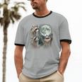 Raccoon Moonlit Howl | Unique Unisex Cotton Ringer Tee