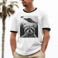 Alien UFO Raccoon Cotton Unisex Ringer T-Shirt | Fun & Unique