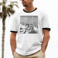 Alien UFO Raccoon Unisex Ringer T-Shirt - Fun Cotton Tee