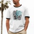Raccoon Moon Howling Unisex Ringer T-Shirt | Quirky Cotton Tee
