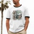 Raccoon Moonlit Howl | Unique Unisex Cotton Ringer Tee
