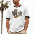 Raccoon & Opossum Eating Pizza Unisex Cotton Ringer T-Shirt