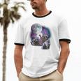 Raccoons Howling At The Moon Shirt Raccoon Unisex Cotton Ringer T-Shirt