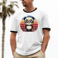 Retro Panda BBQ Pool Party Cotton Ringer Unisex T-Shirt