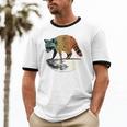 Retro Raccoon Cotton Ringer T-Shirt – Vintage Moon Theme Unisex
