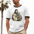Retro Raccoon Unisex Cotton Ringer T-Shirt - Fun Animal Lover Tee