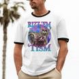 Rizz Em With The Tism Retro Raccoon Meme Unisex Cotton Ringer T-Shirt