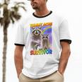Tummy Ache Survivor Raccoon Cotton Ringer T-Shirt | Small