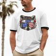 USA Patriotic Trash Panda Raccoon T-Shirt | Unisex July 4th Cotton Ringer