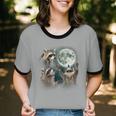 Raccoon Moonlit Howl | Unique Unisex Cotton Ringer Tee