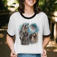 3 Raccoon Moon | Unisex Cotton Ringer T-Shirt for All Ages
