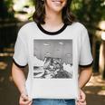 Alien UFO Raccoon Unisex Ringer T-Shirt - Fun Cotton Tee