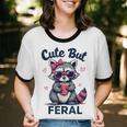Cute Raccoon Ringer T-Shirt for Girls - Funny Summer Style